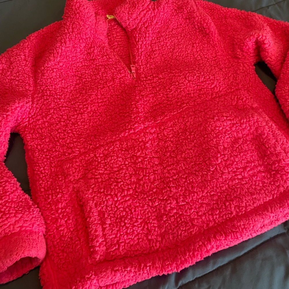 Hot pink Quarter Zip Fleece Pull Over Size‎ M